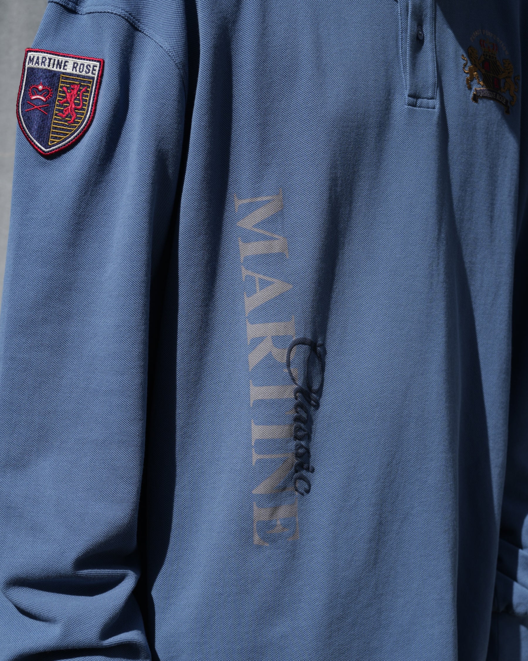 Martine Rose / LS POLO BLUE NAVY WASHED