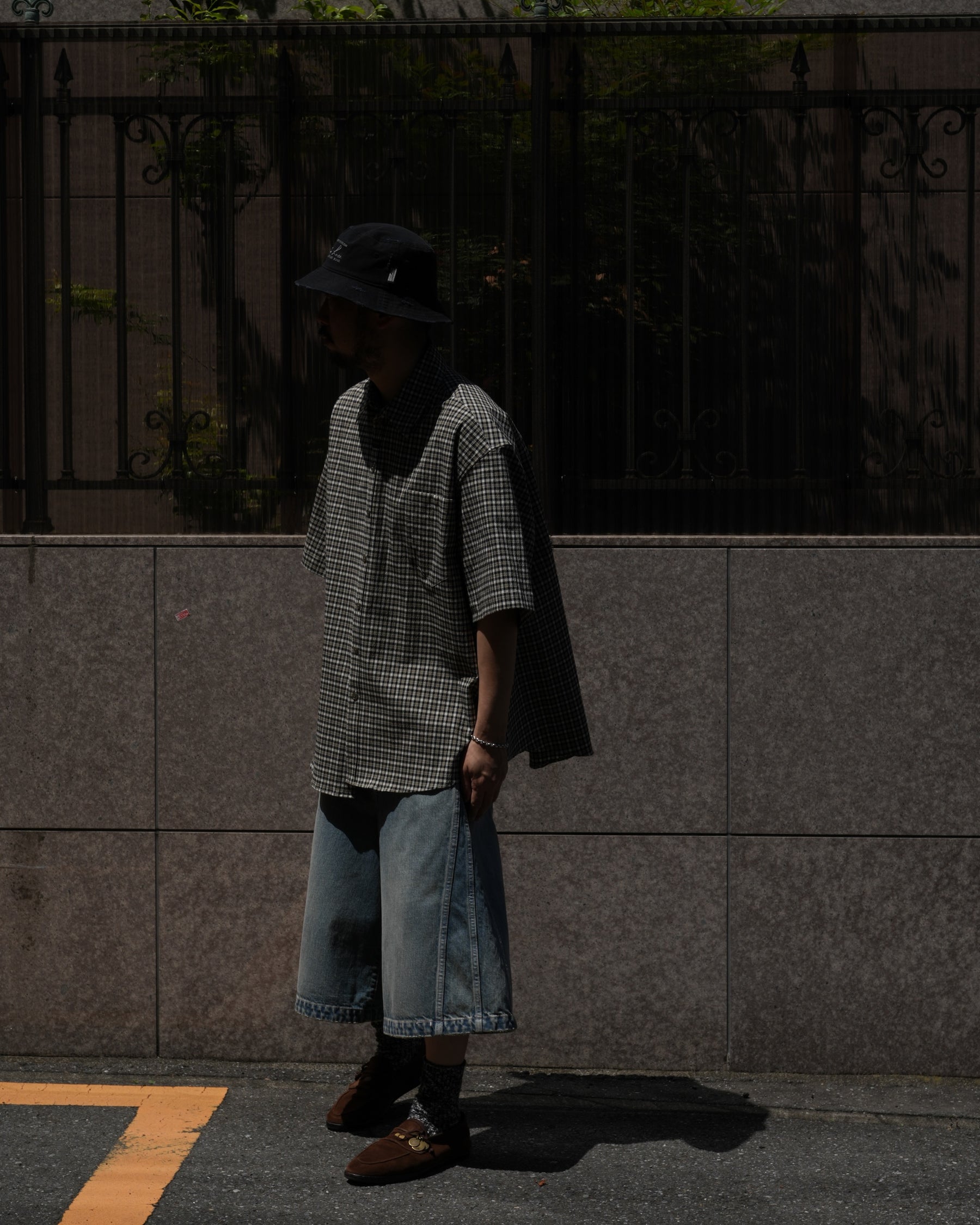 Martine Rose / SS BOXY WRAP SHIRT BLACK GREEN