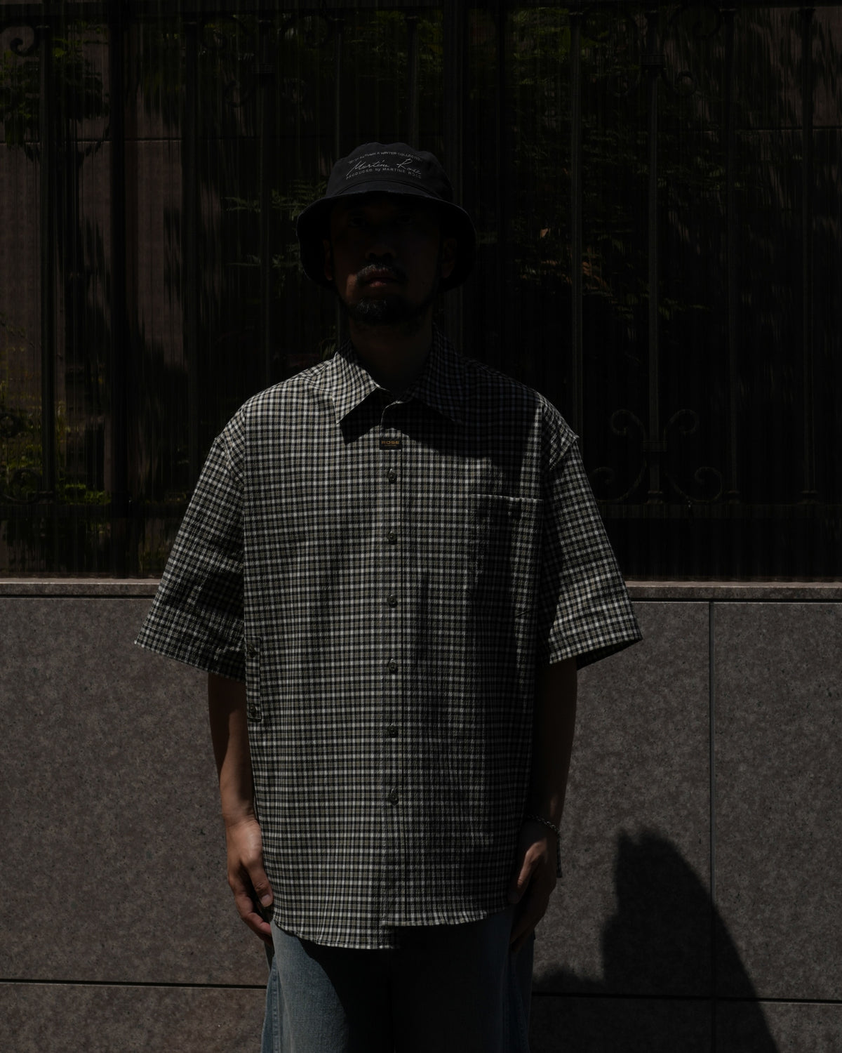 Martine Rose / SS BOXY WRAP SHIRT BLACK GREEN