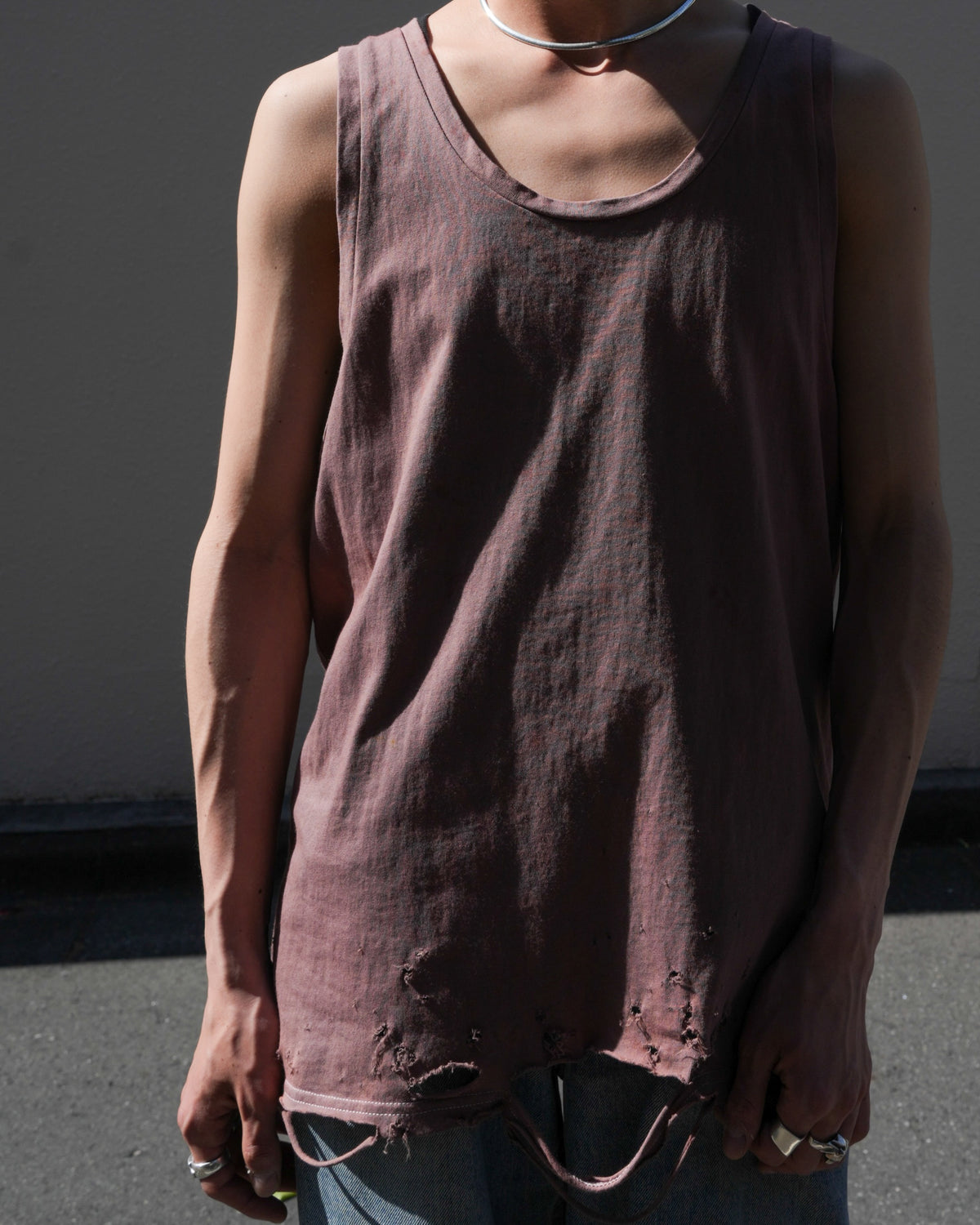 TEPPEI FURUYAMA / HARD CRASH TANK-TOP BROWN
