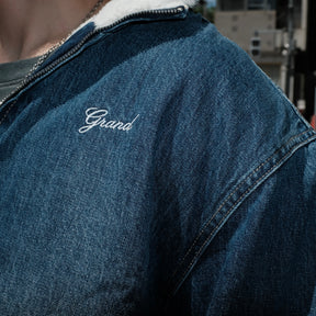 Grand Collection / DENIM SHERPA LINED TRACK JACKET