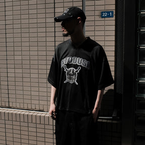 INTODUSK / SS V NECK MESH T BLACK