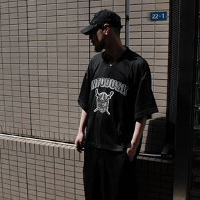 INTODUSK / SS V NECK MESH T BLACK