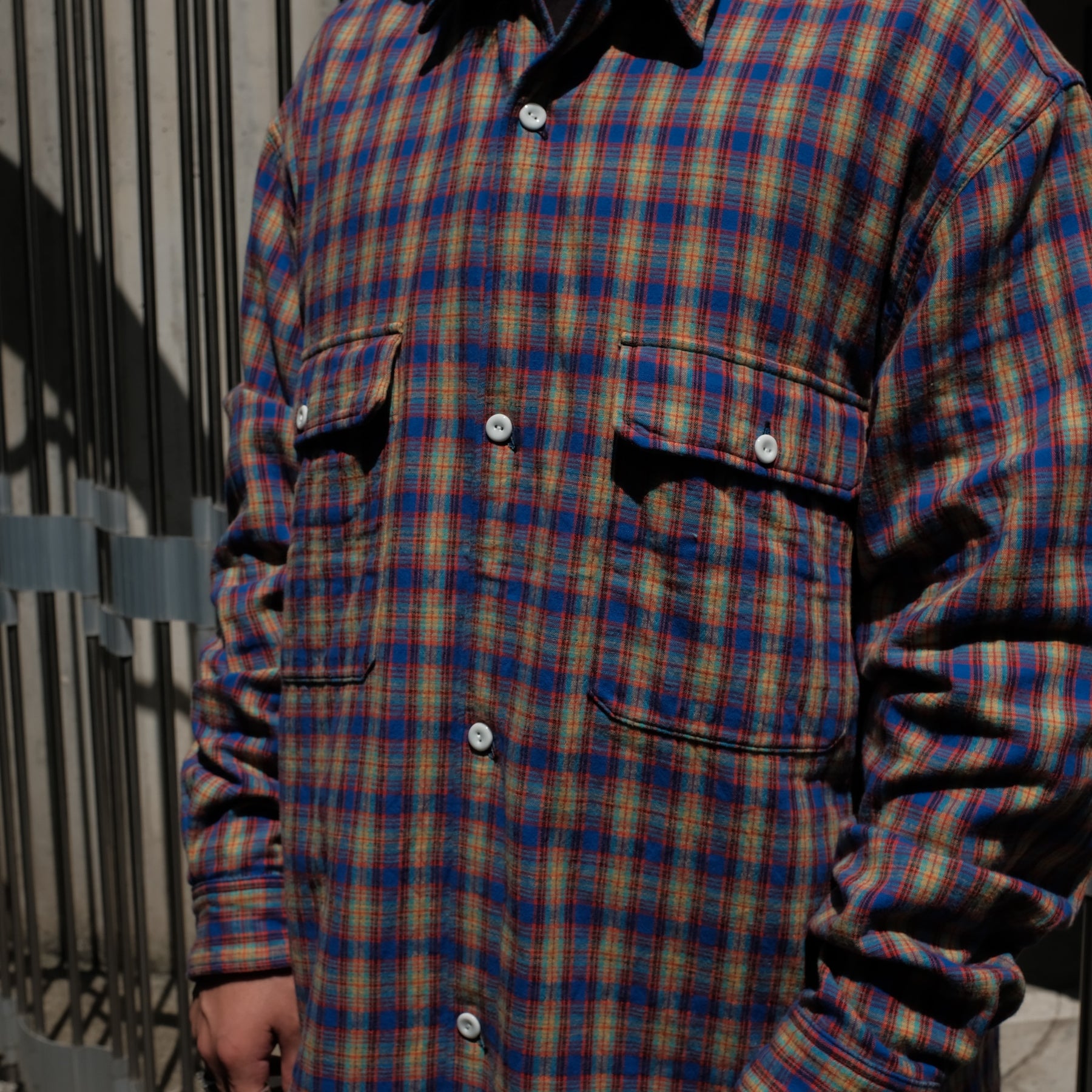 SOWBOW / DOUBLE CLOTH CK SHIRTS BLUE