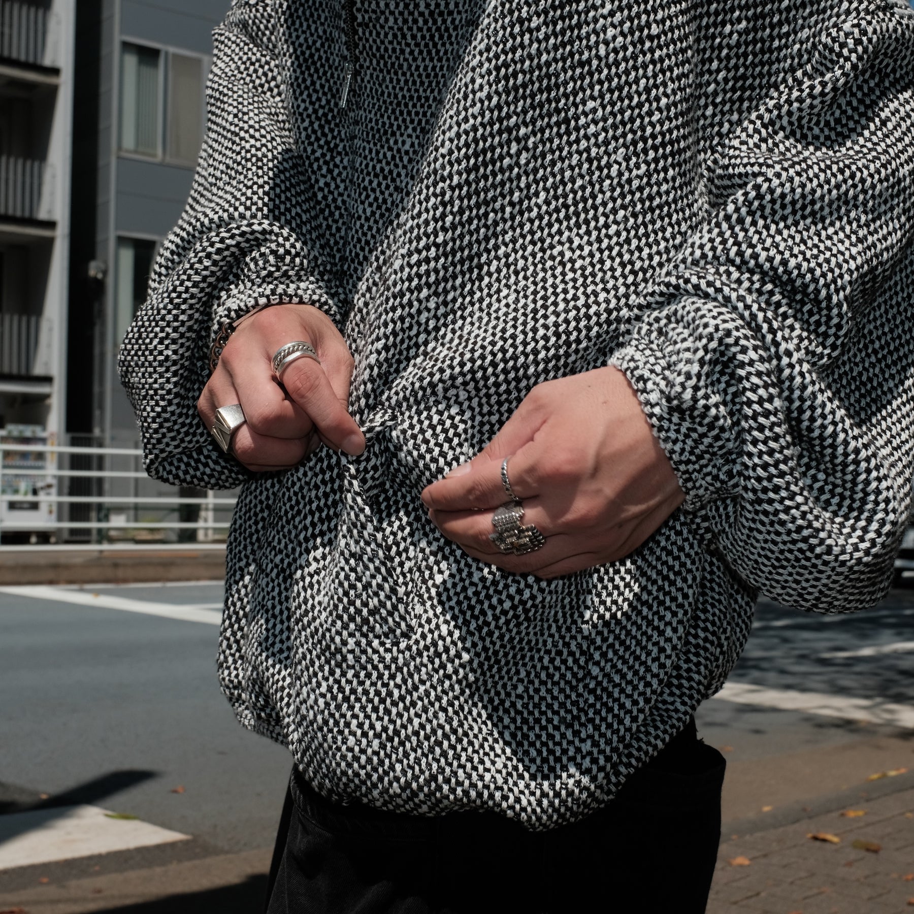 INTODUSK / ECHO HALF ZIP WHITE PLAID