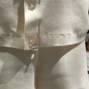 Grand Collection / KNIT BUTTON UP SWEATER CREAM