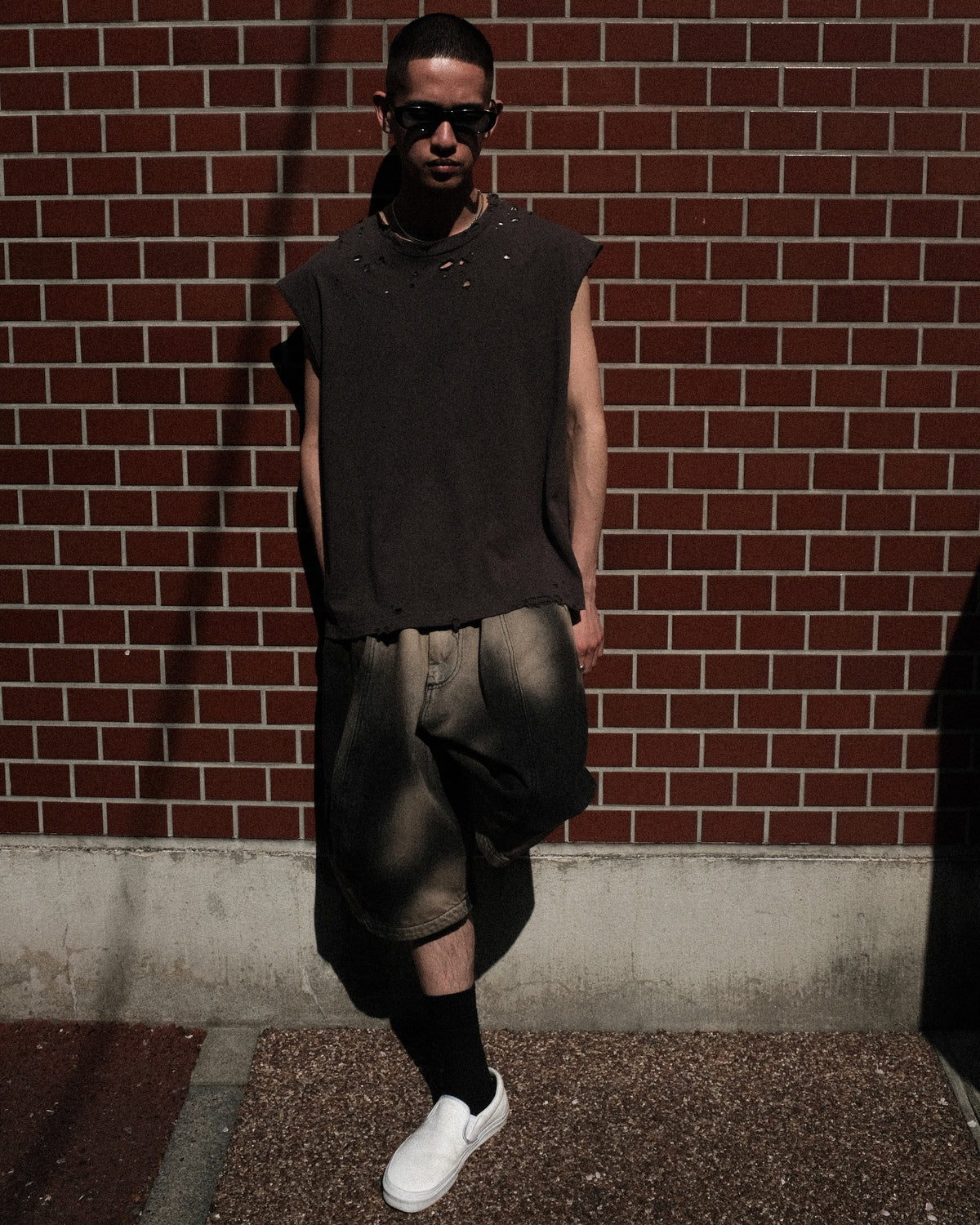 LU'U DAN / PUFFA SHORTS DEEP STAIN