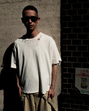 TEPPEI FURUYAMA / CRASH HALF SLEEVE T-SHIRT BEIGE
