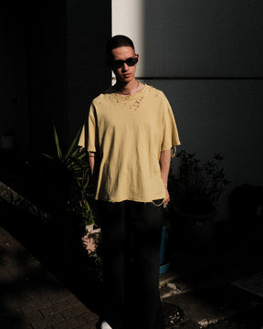 TEPPEI FURUYAMA / CRASH HALF SLEEVE T-SHIRT YELLOW
