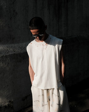【EXCLUSIVE】TEPPEI FURUYAMA / NO SLEEVE T-SHIRT WHITE