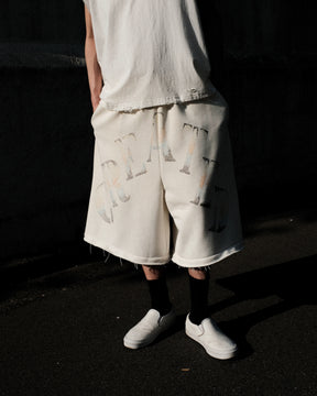 <span style="color: #f50b0b;">Last One</span> TEPPEI FURUYAMA / HANDPAINT LOOSE SHORTS WHITE