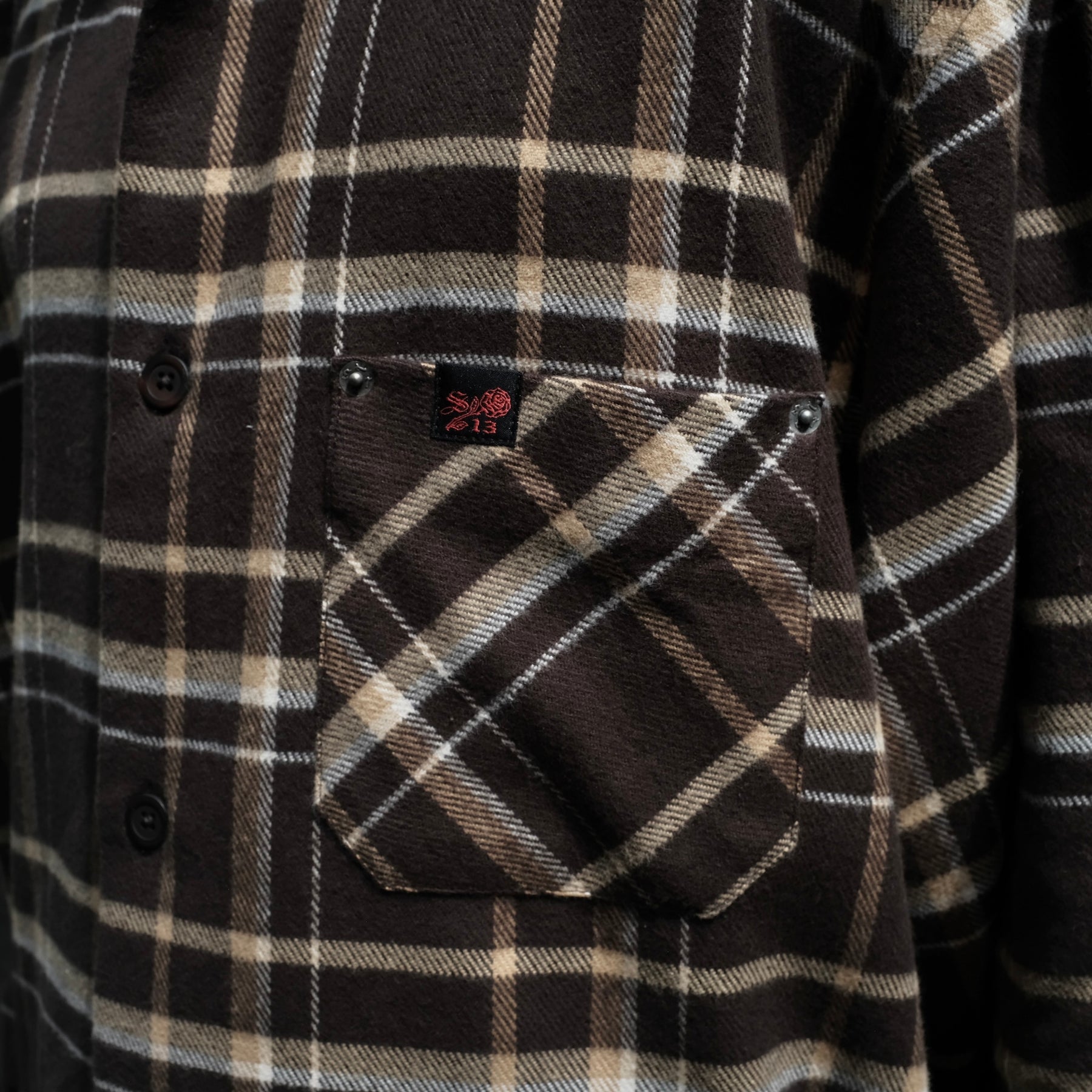 1313 SELAH / TEO FLANNEL SHIRT OLIVE & YELLOW CHECK