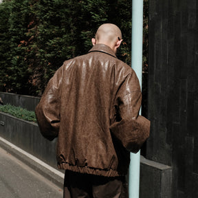 <span style="color: #f50b0b;">Last One</span>　1313 SELAH / VALPO FAUX LEATHER JACKET BROWN