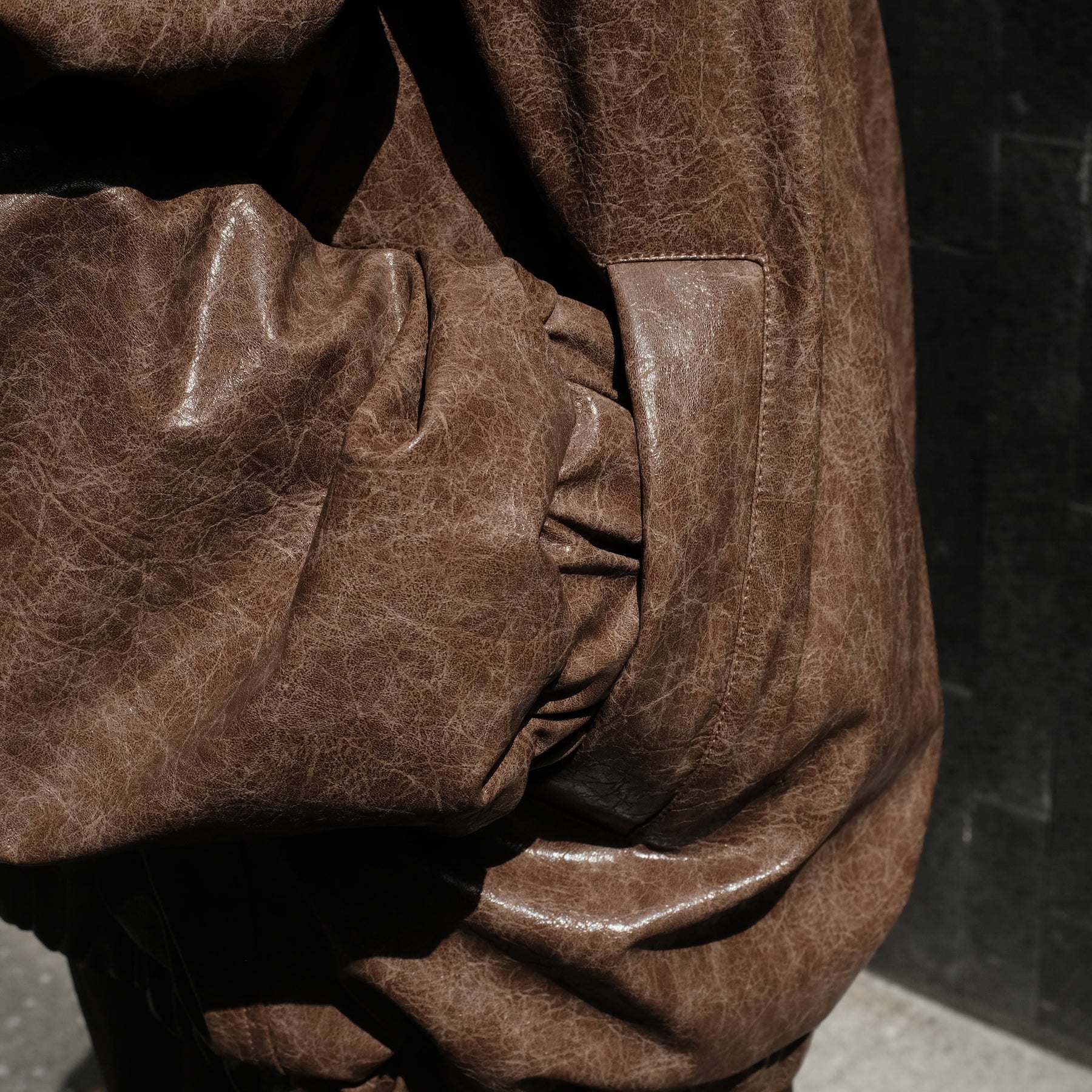<span style="color: #f50b0b;">Last One</span>　1313 SELAH / VALPO FAUX LEATHER JACKET BROWN