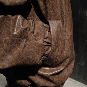 <span style="color: #f50b0b;">Last One</span>　1313 SELAH / VALPO FAUX LEATHER JACKET BROWN
