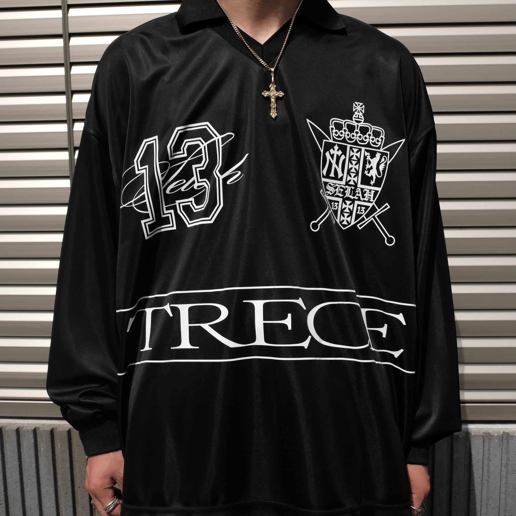 1313 SELAH / TRECE POLO LONGSLEEVE BLACK