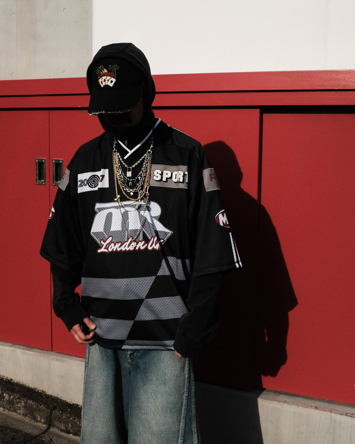 Martine Rose / OVERSIZED HOCKEY TOP BLACK-GREY