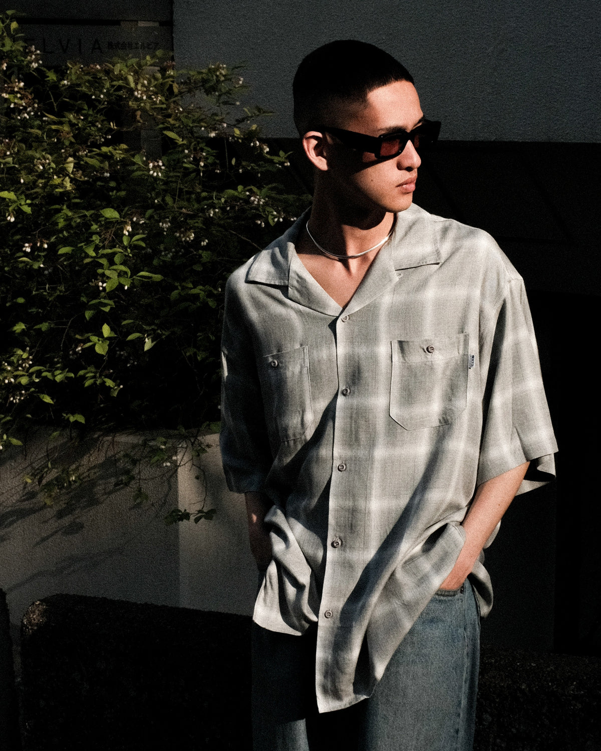 PRO CLUB / OMBRE CHECKER SS SHIRT GRAY