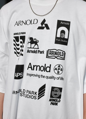 <span style="color: #f50b0b;">Last One</span> ARNOLD PARK STUDIOS / SCIENCE MULTI LOGO SS T WHITE