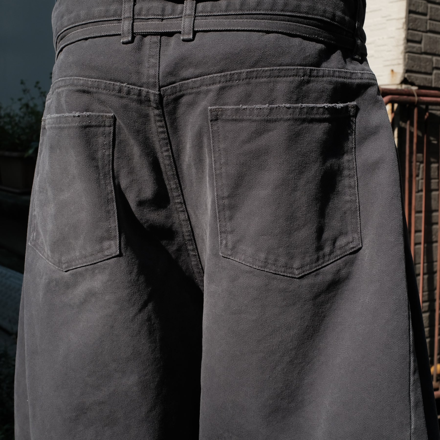 TENDER PERSON / DOUBLE KNEES BAGGY PANTS GRAY