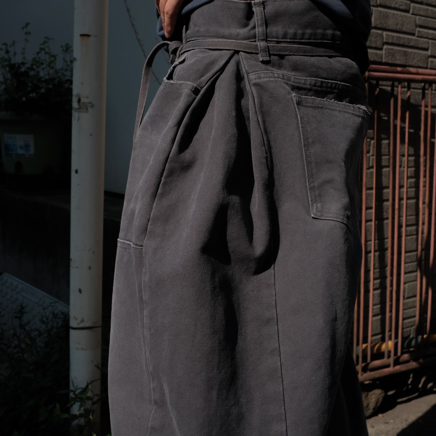 TENDER PERSON / DOUBLE KNEES BAGGY PANTS GRAY