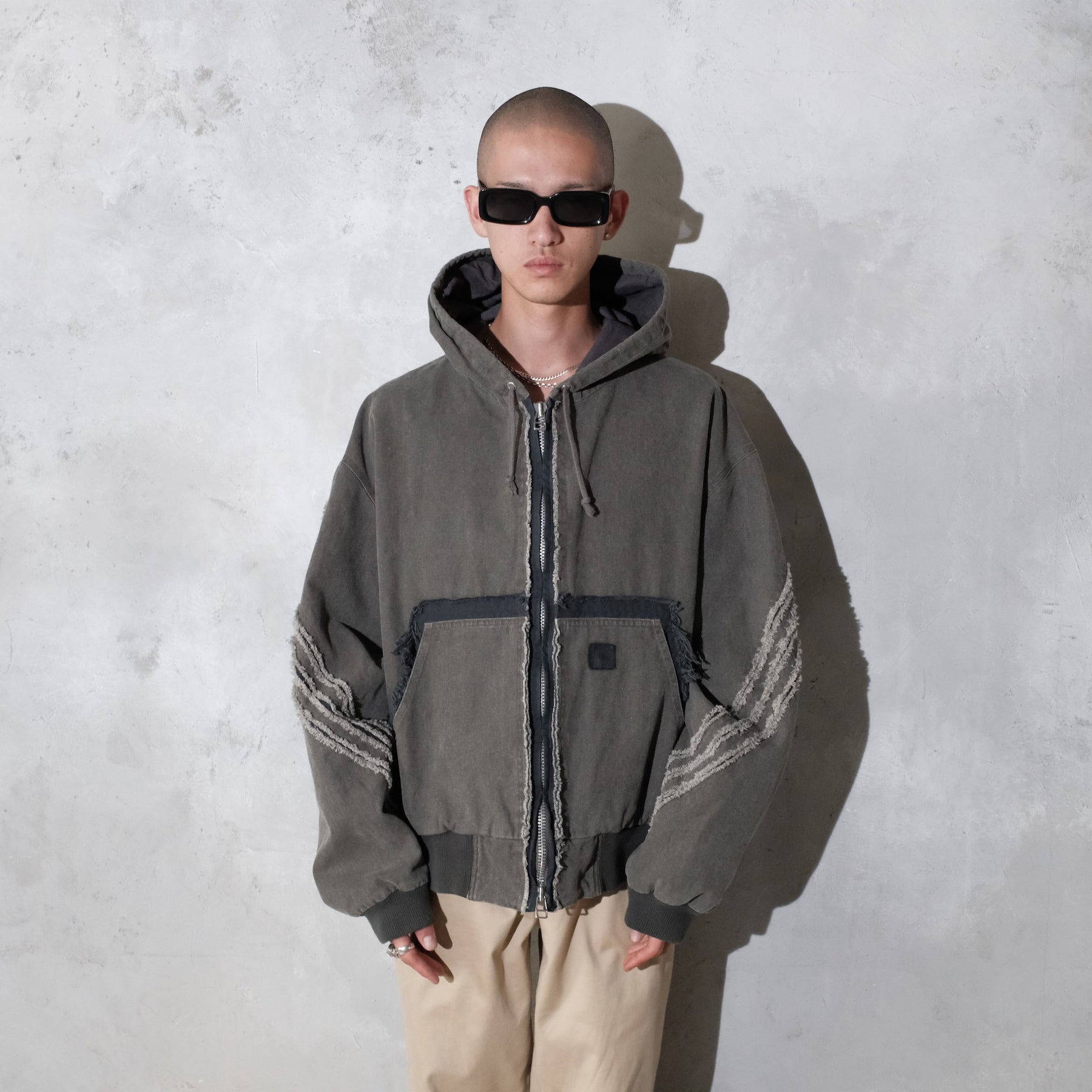 <span style="color: #f50b0b;">Last One</span> ROTOL / SLASH CANVAS HOODIE JACKET CHARCOAL