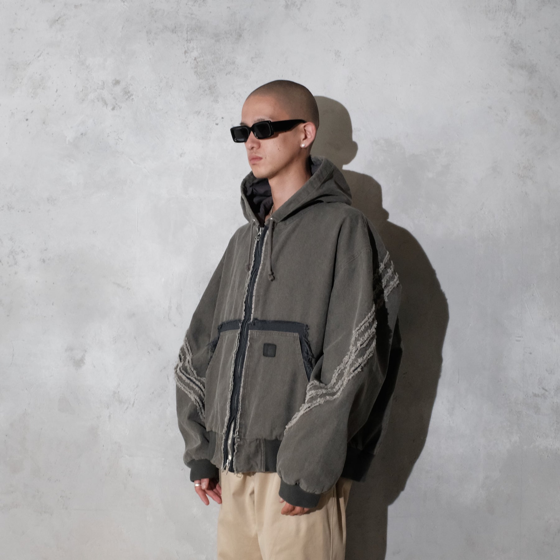 <span style="color: #f50b0b;">Last One</span> ROTOL / SLASH CANVAS HOODIE JACKET CHARCOAL
