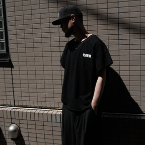 Y,IWO / “Totally Awesome” Cap Sleeve BLACK