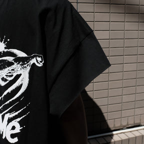 Y,IWO / “Totally Awesome” Cap Sleeve BLACK