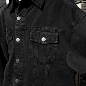 INTODUSK / TRUCKER DENIM JACKET WASHED BLACK