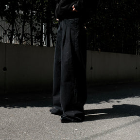 INTODUSK / OVER LAPPING PANTS SOLID BLACK