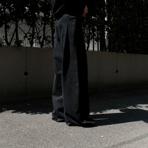 INTODUSK / OVER LAPPING PANTS SOLID BLACK