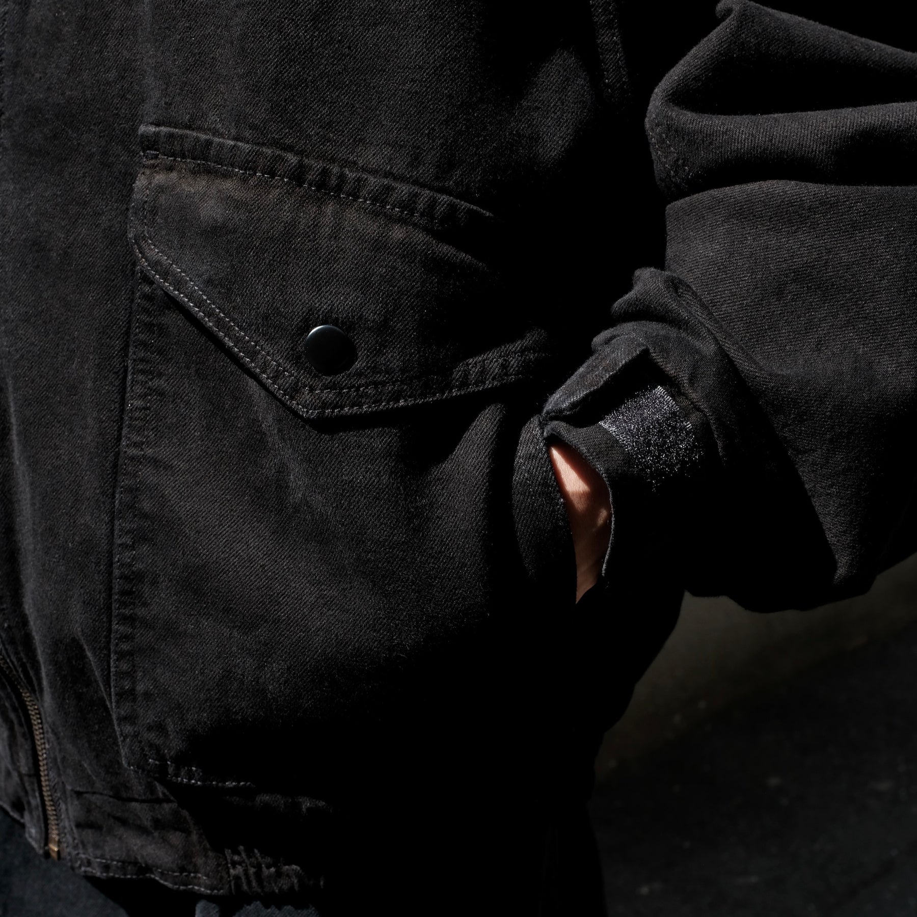 <span style="color: #f50b0b;">Last One</span> INTODUSK / DENIM BUSINESS JACKET BLACK