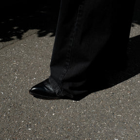 INTODUSK / OVER LAPPING PANTS SOLID BLACK