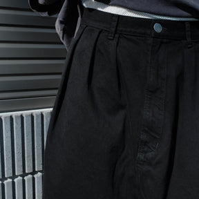 INTODUSK / SKEWED DENIM PANTS SOLID BLACK