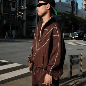 INTODUSK / BOMBER TRACK JACKET CHOCOLATE BROWN