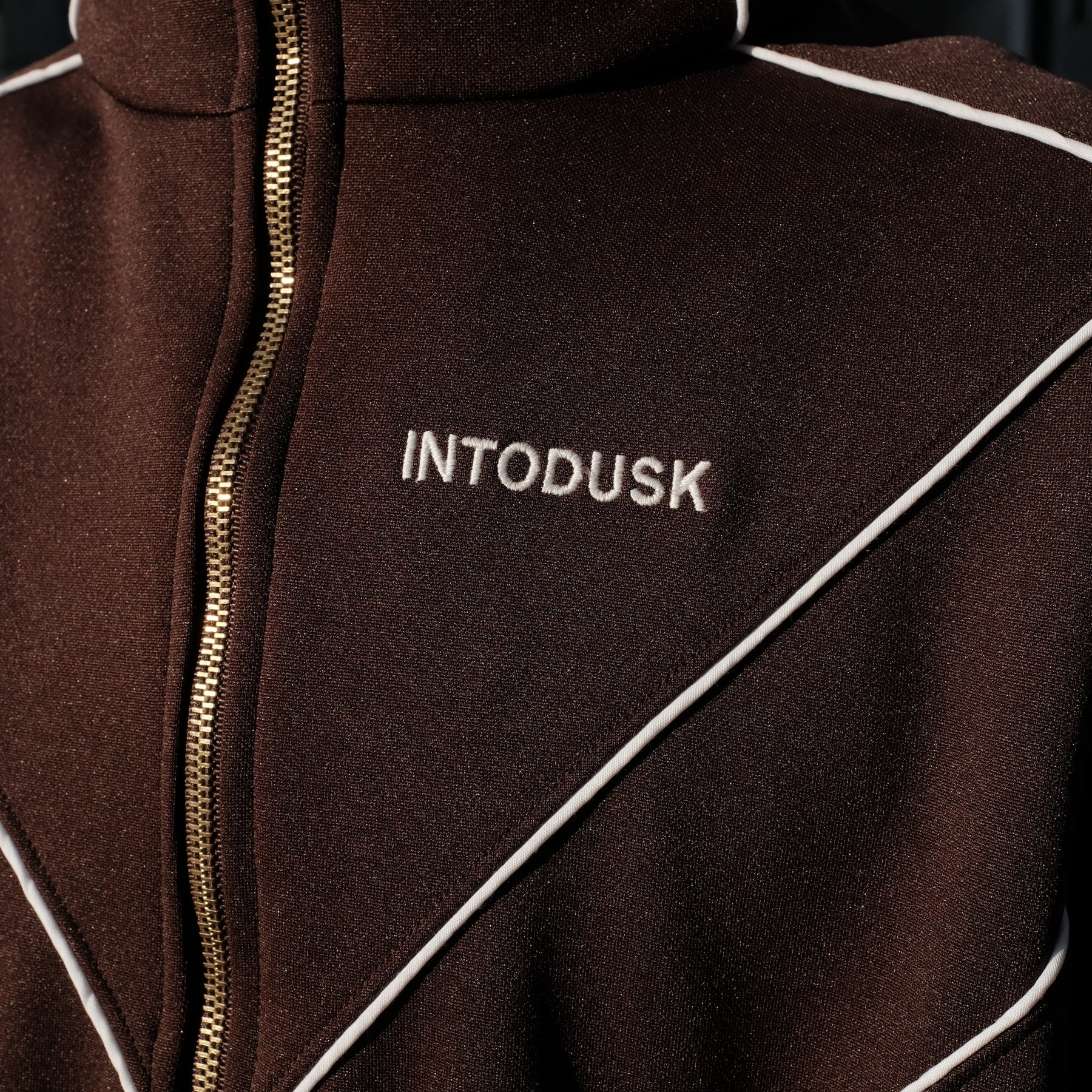 INTODUSK / BOMBER TRACK JACKET CHOCOLATE BROWN