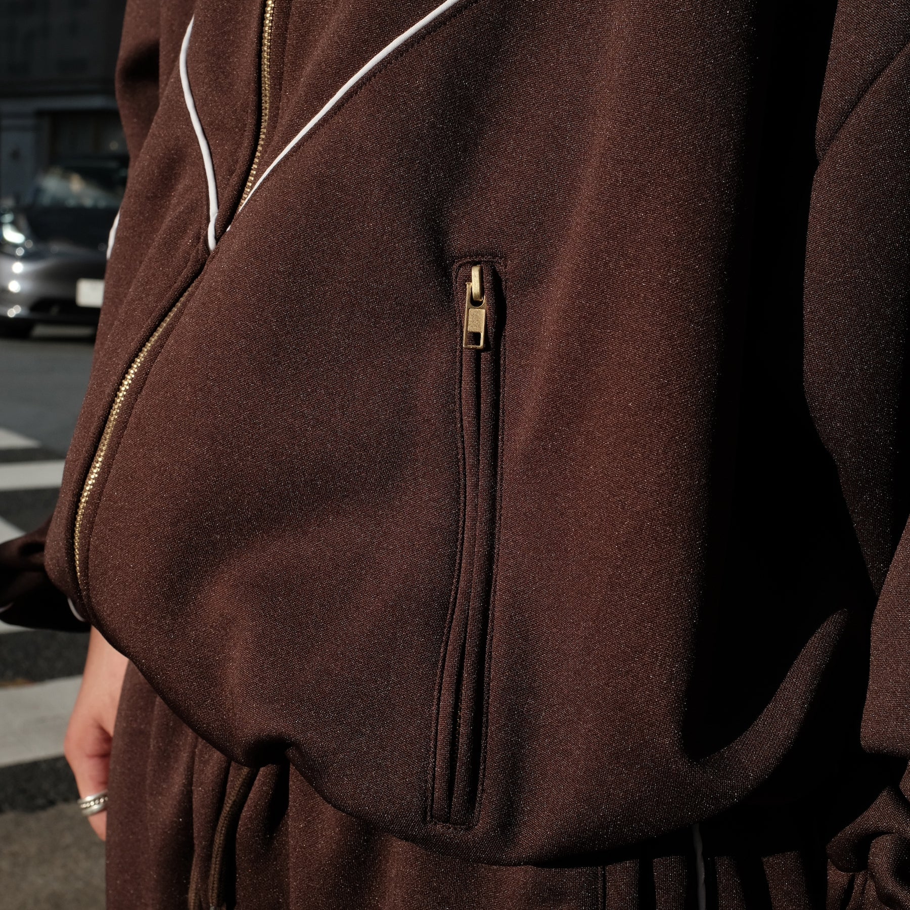 INTODUSK / BOMBER TRACK JACKET CHOCOLATE BROWN