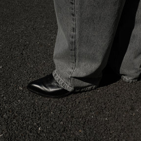 INTODUSK / LOOSE PANTS CHEMICAL WASHED INDIGO DENIM