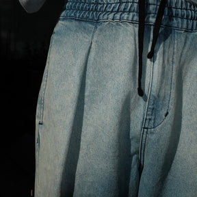 INTODUSK / EDGE DRAWSTRING PANT HARD WASH BLUE DENIM