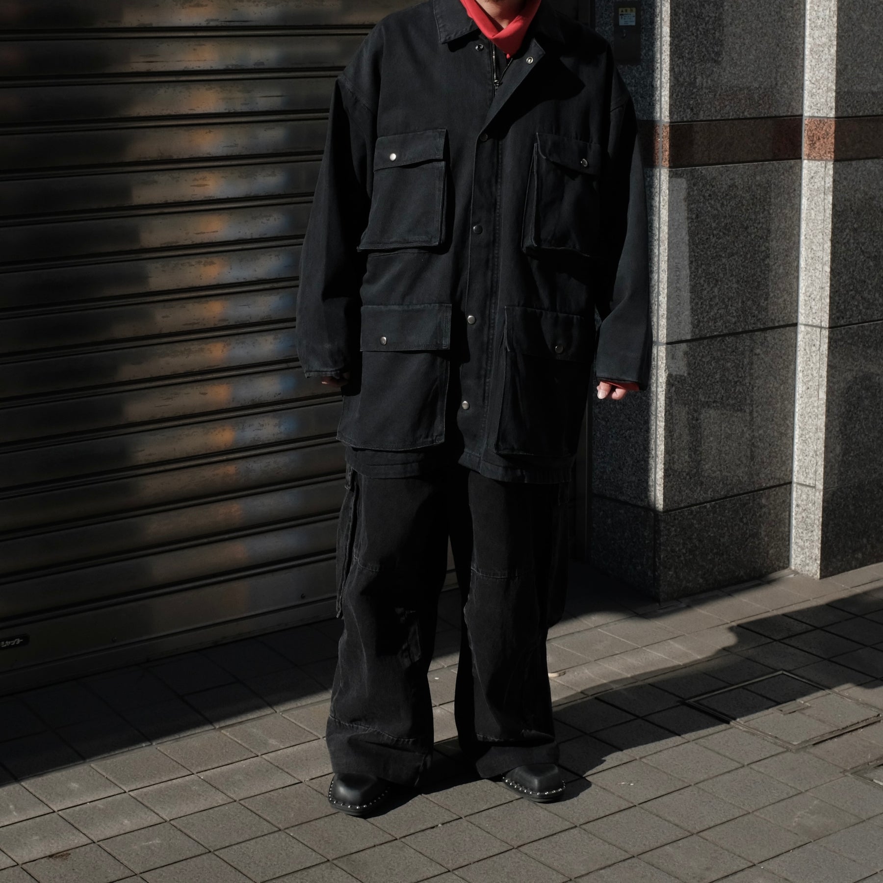 【RESTOCK】WILLY CHAVARRIA / WILLY MONSTER CARGO JACKET WASHED DENIM BLACK