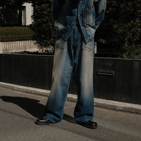 <span style="color: #f50b0b;">Last One</span> ROTOL / DOUBLE SEAM DENIM PANTS INDIGO