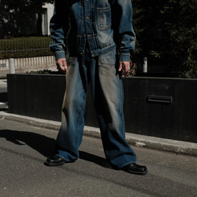 <span style="color: #f50b0b;">Last One</span> ROTOL / DOUBLE SEAM DENIM PANTS INDIGO