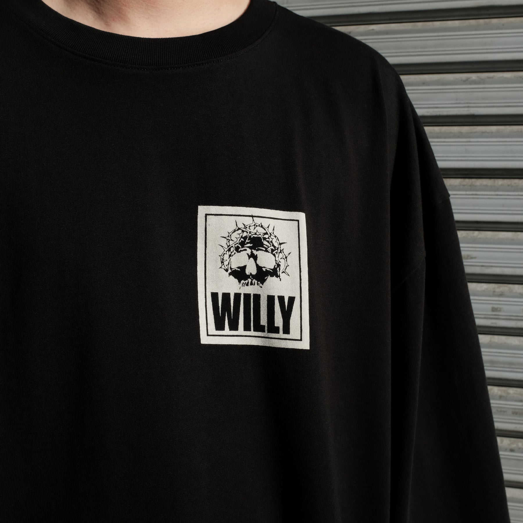 WILLY CHAVARRIA / WILLY SKULL SQUARE SS BUFFALO T SOLID BLACK