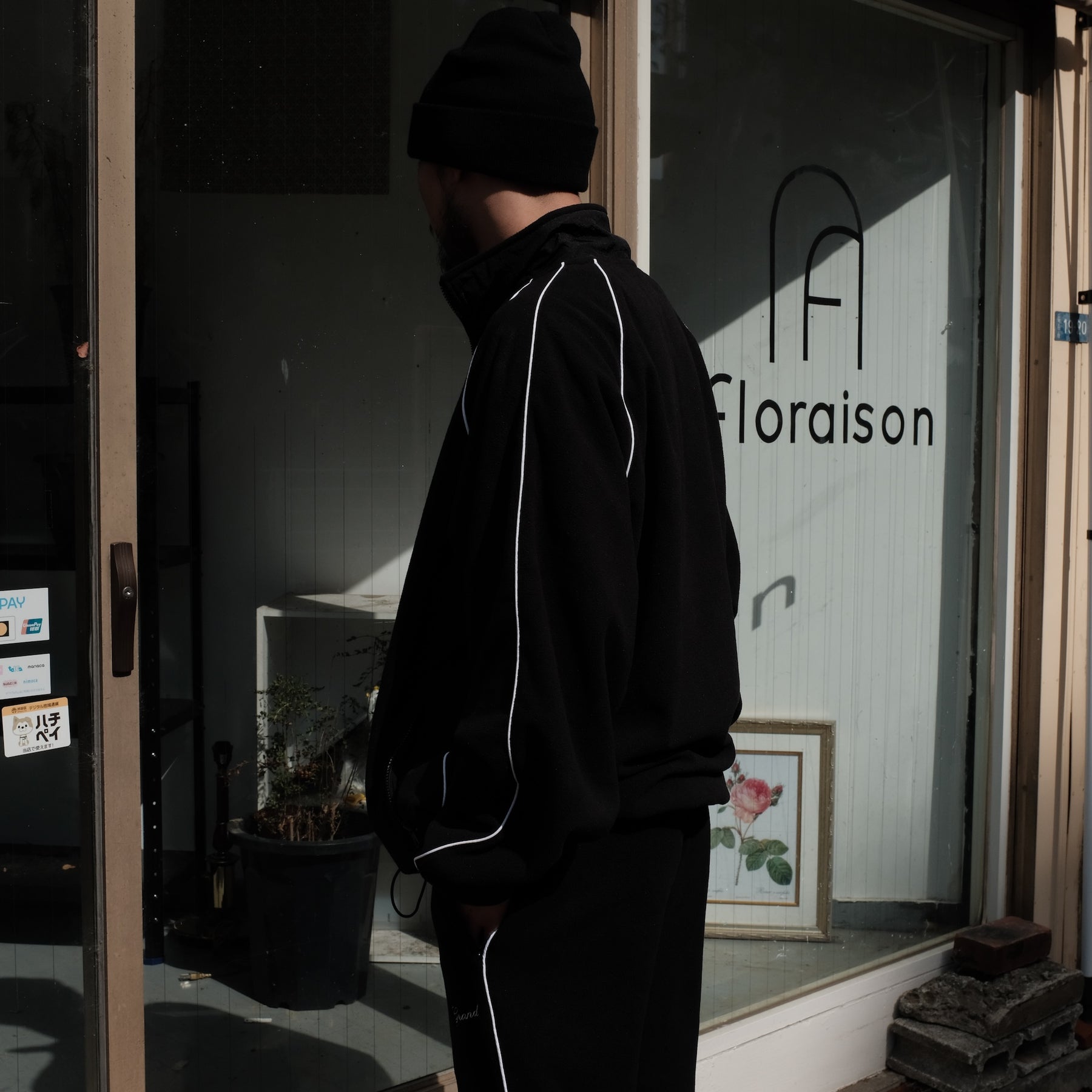 Grand Collection × UMBRO / MICRO FLEECE QUARTER ZIP BLACK