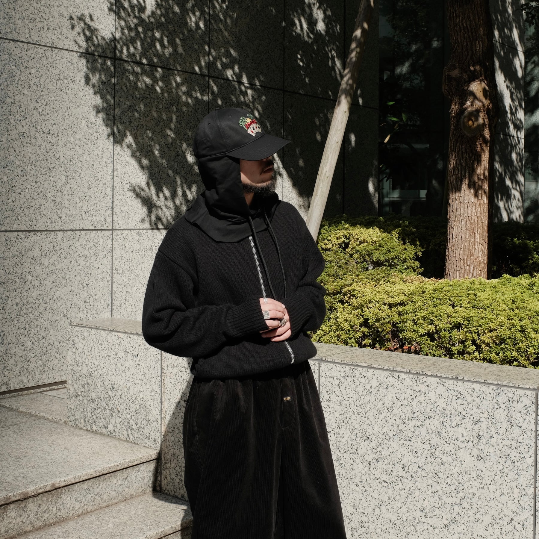 ROTOL / WOOL CASHMERE ZIP KNIT SWEATER BLACK