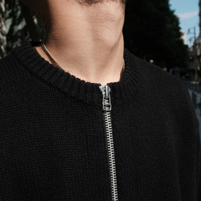 ROTOL / WOOL CASHMERE ZIP KNIT SWEATER BLACK