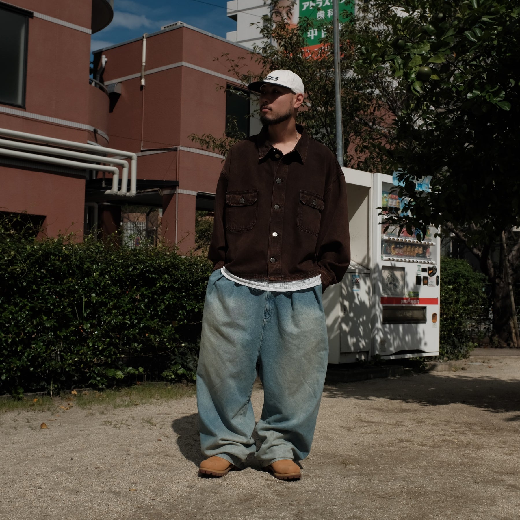 INTODUSK / SLOPE DENIM SHIRTS WASHED BROWN