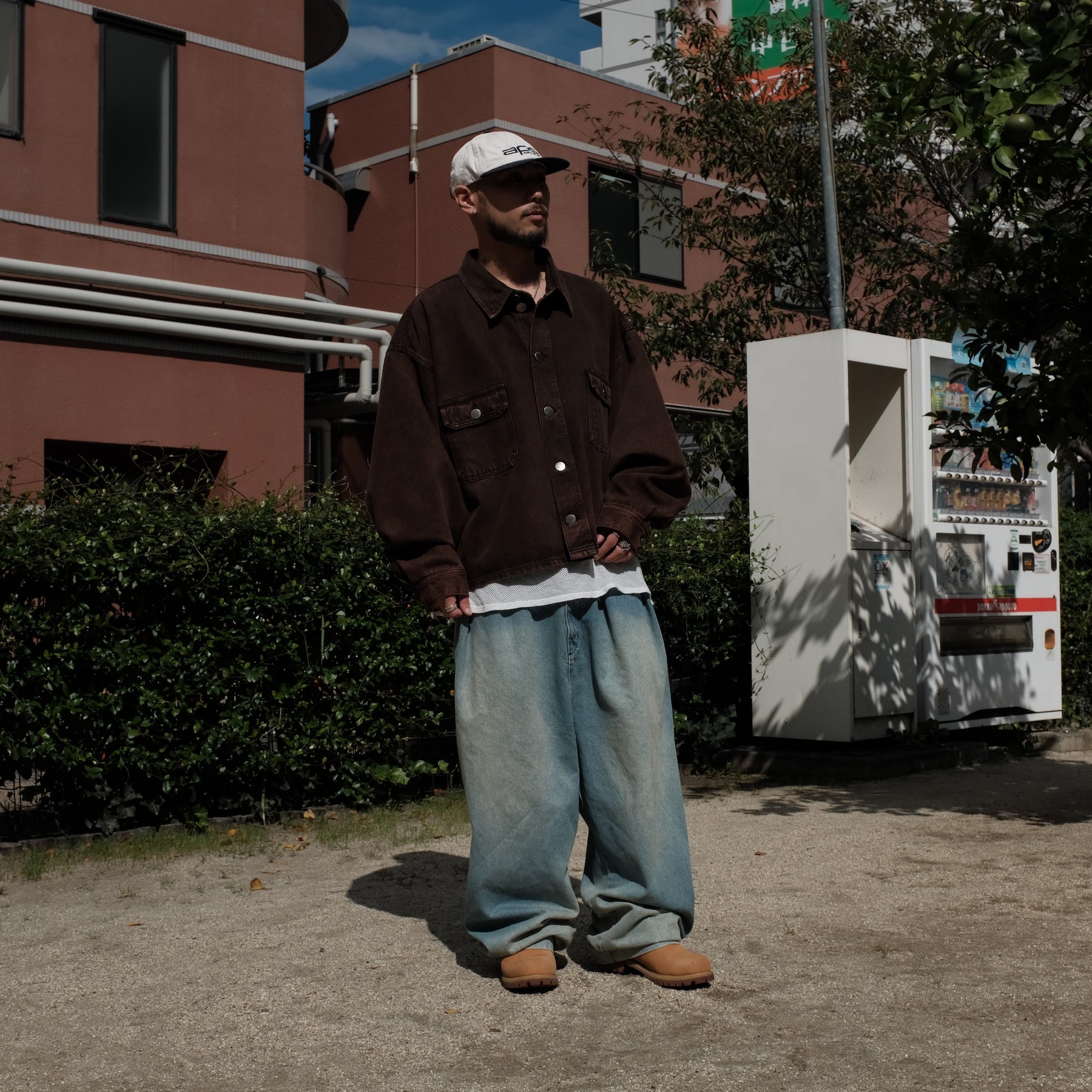 INTODUSK / SLOPE DENIM SHIRTS WASHED BROWN