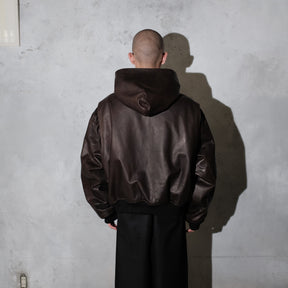 <span style="color: #f50b0b;">Last One</span> ROTOL / LEATHER BOMBER JACKET BLACK